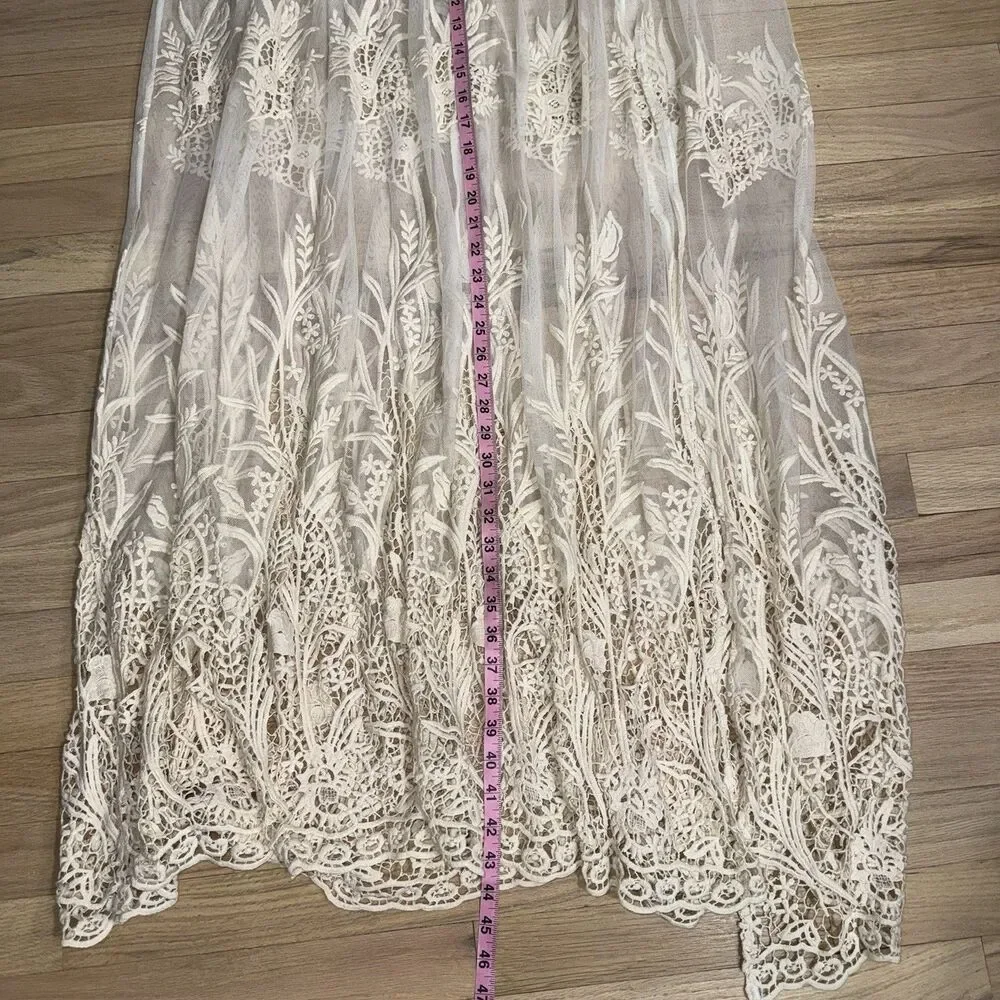 Fashion to Figure SRV x FTF Sheer Lace Maxi Skirt Crop Top Plus Size 2X - Picture 3 of 8